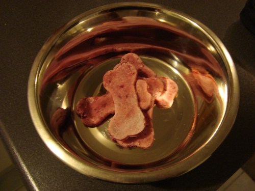 Daisy's breakfast this morning was Cranberry Treats, a wheat-free recipe and the newest from Canine Catering