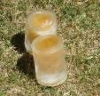 These shot glasses of ice are re-frozen after I fill them with beef stock