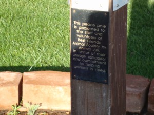 Dedication on Peace Pole