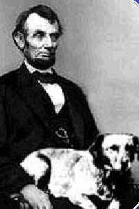 Abraham Lincoln and his dog, Fido
