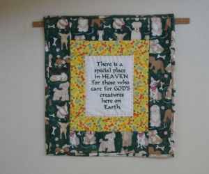 This quilt hangs in Old Friends at the Best Friends Animal Sanctuary in Kanab, Utah