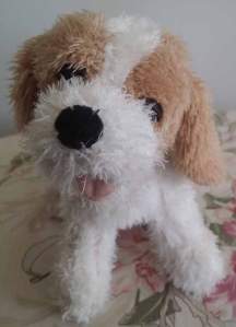 The “other dog” – the stuffed, animated pooch used in the experiment. Photo by Caroline Prouvost.