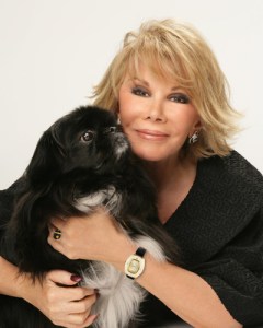 Joan Rivers and her dog, Max, who passed away earlier this year (Photo by Chicago Now)