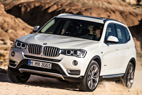 The BMW X3 - "Well proportioned, upscale and athletic, the BMW X3 maximizes canine comfort with soft, heated leather seats, a sunroof and rear climate control. The cargo area is the right size for small- to medium-sized dogs, and for dogs that like to play in the snow, the X3's AWD system makes winter driving virtually worry-free."