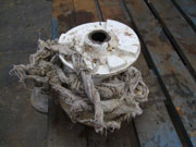 Wet wipes clogging the pumping system (photo by Marlborough District Council)