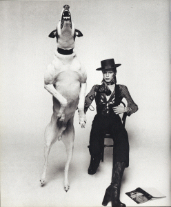 David Bowie and dog - ziggy stardust
