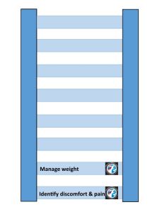 Arthritis management diagram with 2 rungs
